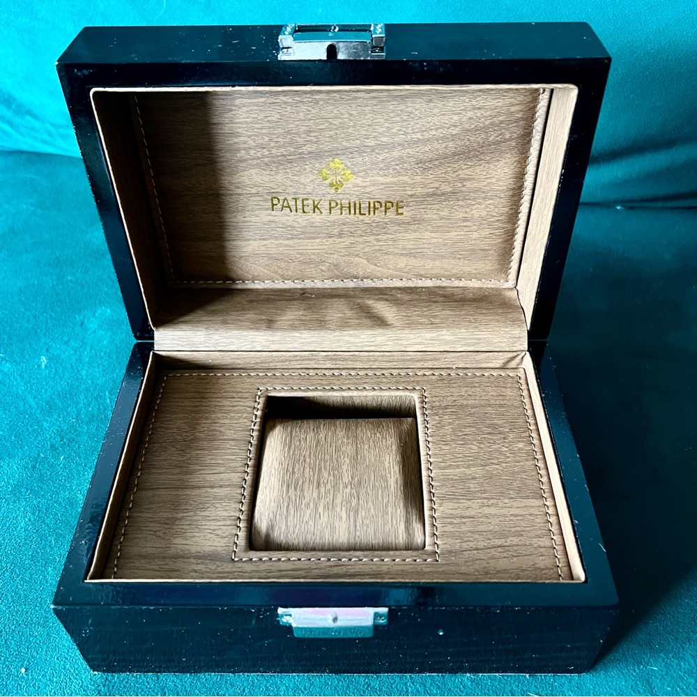 PATEK PHILIPPE Luminous Brown Wooden Watch Box 7.75x5.25x4 inches